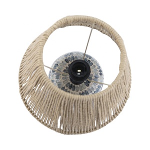 โคมไฟตั้งโต๊ะแม่มุกโคมไฟฟางผสมงานหัตถกรรมขายส่ง - Product Image 3