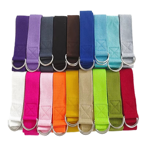 Vente en gros de ceinture en coton avec logo personnalisé Sports & Divertissement Sangle de yoga réglable pour le fitness Physiothérapie Pilates - Product Image 1