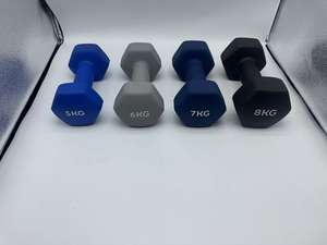 ชุดดัมเบลนีโอพรีนหลากสี น้ำหนัก 1-8 กก. พร้อมชั้นวางเคลือบไวนิล ด้ามจับพลาสติกเคลือบ สำหรับออกกำลังกาย เหมาะสำหรับผู้หญิง เด็ก และเยาวชน - Product Image 6