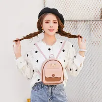 Tas Ransel Mini Gaya Korea Terbaru, Tas Punggung Kecil Multifungsi Wanita, Bahan PU, Penutup Ritsleting, Bentuk Bantal
