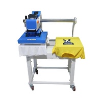 Presse pneumatique automatique à chaud pour étiquettes à double station d'impression numérique pour cuir de t-shirt