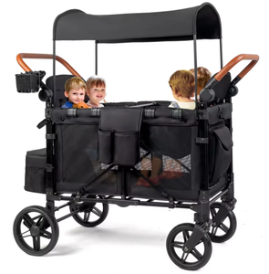 Carrito <span class=keywords><strong>de</strong></span> Bebé Plegable <span class=keywords><strong>de</strong></span> Alta Resistencia para 4 Personas, Carrito <span class=keywords><strong>de</strong></span> Playa con Tela Oxford 600D, Todoterreno, para 4 Niños, Carrito <span class=keywords><strong>de</strong></span> Camping - Product Image 4