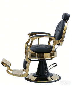 XFMC Chaise de Barbier Hydraulique Robuste à Commande au Pied, Réglable, pour Hommes, Dorée, Inclinable – Offre Spéciale Mobilier de Salon - Product Image 4