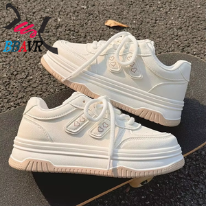 Zapatos de Mujer para Otoño e Invierno, Zapatos Blancos 2024, Nuevos Zapatos Casuales con Suela Gruesa y Elevada - Product Image 3