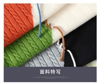 Pull-over personnalisé pour homme, col rond, chaud, rembourré, respirant, en acrylique et polyester, tricoté à la machine, pour l'automne, avec logo OEM
