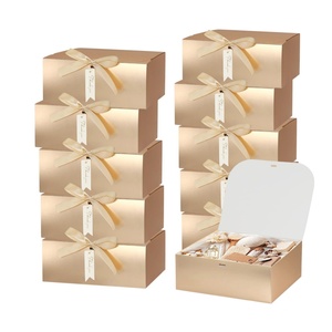 Free Sample Custom Design Luxury Cardboard <b>Gift</b> Packaging Box With Exquisite Bow and Congratulations <b>Card</b> - Product Image 1