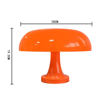 Lampe de table champignon orange Lampe de chevet à intensité variable moderne du milieu du siècle avec trois couleurs pour décor minimaliste de chambre