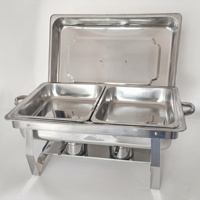 Équipement de Buffet Professionnel en Acier Inoxydable 9L pour Restaurants et Hôtels, Chauffe-Plats à Vapeur avec Grille Réglable – Vente en Gros Usine
