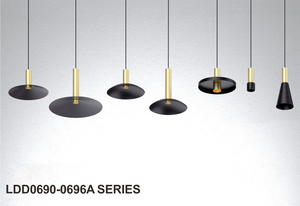 Conjunto completo de candelabro, pantalla diferente, luz LED colgante, cilindro de decoración de aluminio dorado, lámpara colgante de estilo <span class=keywords><strong>Loft</strong></span> para luz del hogar - Product Image 4