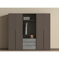 Armoire de chambre à coucher sur mesure à 4 portes, meubles de rangement mural, armoire en bois moderne de luxe