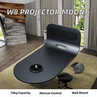 Support mural pour projecteur robuste avec filetage de 1/4 de pouce, accessoire universel avec capacité de charge de 10 kg, installation fixe stable W8