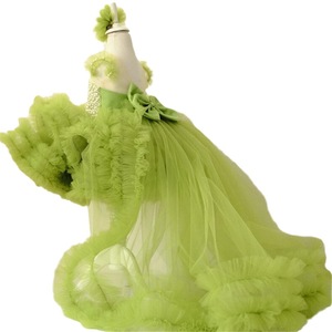 Vestito Smock <span class=keywords><strong>per</strong></span> Bambina Estate 2024, Alta Qualità, Stile Tutu con Gonna Vaporosa e Maniche a Farfalla, Abito da Principessa <span class=keywords><strong>per</strong></span> Feste - Product Image 1