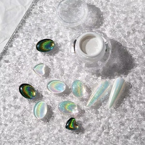 Nouvelle poudre Aurora Chrome à effet métallique, paillettes holographiques pour la création d'art des ongles professionnel, pigment à frotter en poudre - Product Image 4