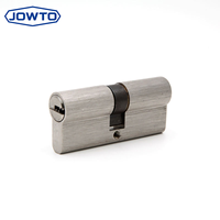 Serrure de porte double cylindre en laiton brossé de haute qualité, antivol, avec vis de sécurité, 5 clés, construction durable pour portes intérieures