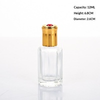 Flacon de parfum portable 3ml 6ml 12ml, recharge de voyage avec bouchon à vis doré, flacon en verre, impression sérigraphique, octogonal
