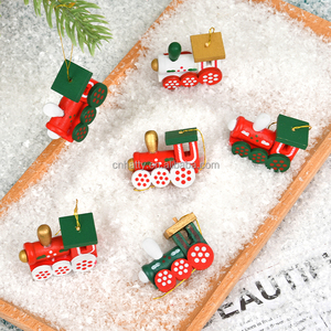 Handmade Wooden Small <b>Train</b> Pendant Christmas <b>Tree</b> Decoration and Children's Birthday Gift Box - Product Image 3