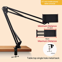 Support de téléphone portable et tablette universel réglable à bras long rotatif à 360 degrés pour bureau