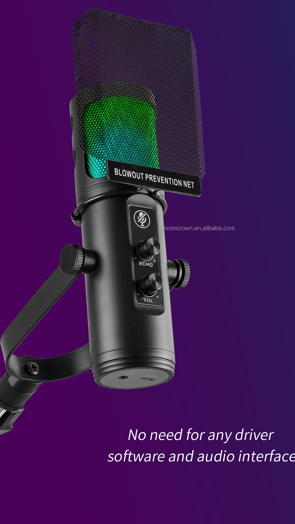 ZX-776 USB Condenser Gaming Microphone with RGB Lighting
