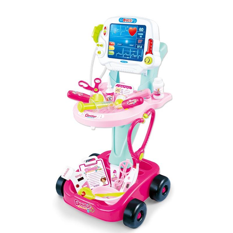 Kit de juego de simulación médico para niños y niñas, juego de rol, carrito de cuidado hospitalario, gran enseñanza