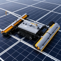 Robot de nettoyage de panneau solaire semi-automatique machine à panneau solaire robot de nettoyage de panneau solaire humide et sec en vente