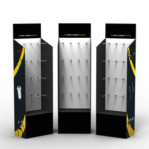 ชั้นวางสินค้าแบบตั้งพื้นพร้อมตะขอสำหรับซุปเปอร์มาร์เก็ต ชั้นวางกระดาษแข็งแบบป๊อปอัพ - Product Image 1