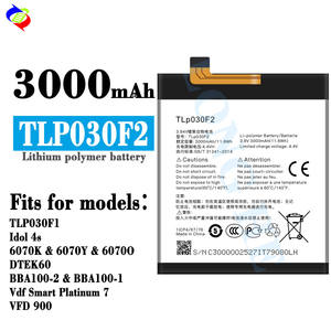 بطارية ليثيوم 3000 مللي أمبير لهواتف ألكاتيل TLP030F1 آيدول 4s 6070K 6070Y 6070O DTEK60 BBA100-2 BBA100-1 Vdf سمارت بلاتينيوم 7 VFD 900 - Product Image 1