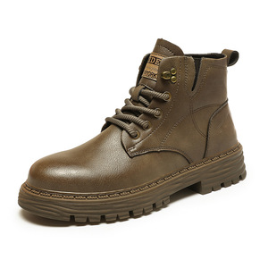 Botas para Hombre, Botas de Invierno para Hombre, de Cuero Genuino, con Forro de Lana Térmica, Botas de Algodón con Suela Gruesa, Botas de Piel de Vacuno de Primera Capa - Product Image 3