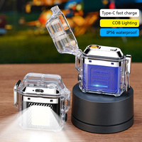 Lumière de cigarette rechargeable directe d'usine en gros Briquet électrique transparent étanche USB à serpentin chauffant