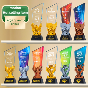 Cristal trophée résine métal éblouissant couleur créative impression fond image étoile à cinq branches peut être gravé - Product Image 3