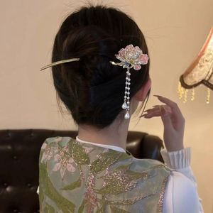 Horquilla de pelo en forma de U estilo chino para mujer, con borla de estilo antiguo, para moños, estilo vintage, joyería para el cabello - Product Image 5