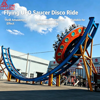 Manège personnalisé pour parc d'attractions et fête foraine, type soucoupe volante UFO, avec rotation et déplacement