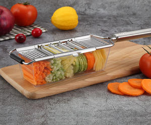 Ensemble <span class=keywords><strong>de</strong></span> coupe-légumes multifonctionnel à 7 lames interchangeables, nouvelle version améliorée, pour trancher, râper, éplucher et éplucher les pommes <span class=keywords><strong>de</strong></span> <span class=keywords><strong>terre</strong></span> - Product Image 1