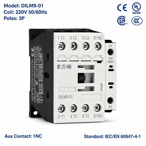 Contactor de CA Serie DILM DILM9-01 9A 3P 220V 50/60Hz CE CCC ISO para Control de Motor de Ventilador - Product Image 2