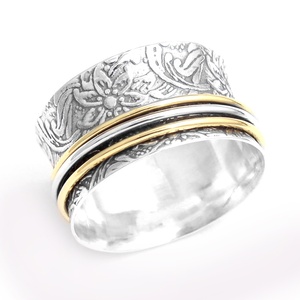 Silver Ring Meditation Ring Statement Jewelry <b>Fidget</b> Ring Handmade Jewelry Wholesale Online - Product Image 1