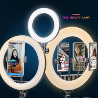 Lampu Cincin Fotografi Lampu Cincin Telepon Swafoto Led 360 Isi Ulang dengan Dudukan Tripod