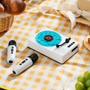 Altavoz <span class=keywords><strong>Karaoke</strong></span> Portátil para Exteriores con Lámpara Proyector RGB, Batería Recargable de 1500mAh para Reproductor de Discos Retro 5.4 - Product Image 5
