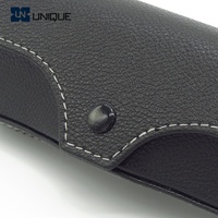 En gros Personnalisé À La Main En Cuir Pu Noir Lunettes Optiques Lunettes Sac Lunettes Boîte