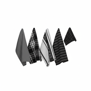 Juego de cocina Everyday Collection Foodie, paño de cocina, negro, 5 piezas | Importaciones de diseño - Product Image 1