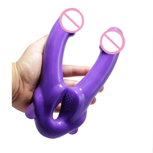 Vibratore Realistico a Doppio Motore Senza Cinghie con Doppia Testa per Stimolazione del Punto G e del Clitoride, Giocattolo Sessuale per Coppie e Lesbiche - Product Image 6