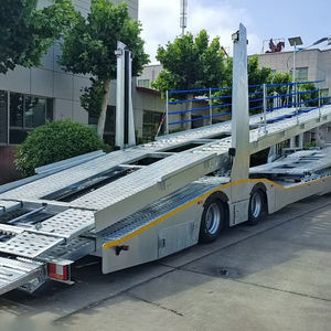 Semi-remorque porte-voitures SUV/voiture à 2/3 essieux, 6/8/10/12 tonnes, hydraulique/à vis, avec marchepied, prix de la remorque de camion - Product Image 6