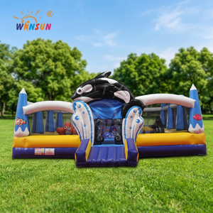 WINSUN Dolphin Inflatable Fun City Inflatable Bouncer Castle Inflatable Trampoline - Product Image 1