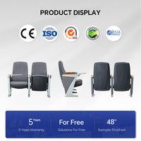 Chaise d'auditorium confortable en tissu avec tablette d'écriture, siège ergonomique pour cours à l'école, à l'université, en salle de classe ou en salle polyvalente