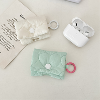 Tas penyimpan Earphone, tas penyimpan Headset nirkabel warna permen portabel, Gantungan Kunci lembut gaya Korea