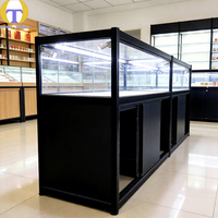 Solution complète de mobilier de présentation pour magasin de tabac : Vitrine en verre trempé avec cadre en aluminium, éclairage LED, robuste et écologique pour le commerce de détail