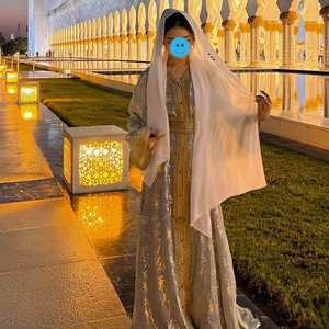 Abaya para Mujer, Ropa de Dubái, Oriente Medio, Emiratos Árabes Unidos, <span class=keywords><strong>Egipto</strong></span>, Atuendo de Viaje, Talla Grande, Poliéster, Estampado Floral, Cuello en V, Manga Ancha, Forro - Product Image 5