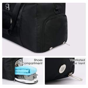20インチ ジムダッフルバッグ ウェットポケット付き シューズコンパートメント付き ポータブル 一泊旅行用バッグ 週末旅行用バッグ 旅行バッグ ヨガバッグ 女性用 - Product Image 4