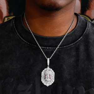 Gioielli Hip Hop di Alta Qualità, Ciondolo Medaglia Gesù Piangente Placcato Oro in Argento Sterling 925 con Moissanite Taglio Brillante VVS - Product Image 5