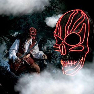 Máscara de miedo de <span class=keywords><strong>purga</strong></span> con luz LED de Halloween con cable EL 3 modos intermitentes para Festival, Fiesta, Cosplay, máscara de Halloween - Product Image 2