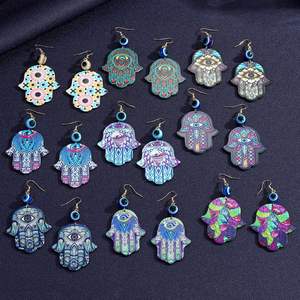 Pendientes de Moda con Cuentas Redondas, Ojo del Diablo, Estilo Bohemio, Creativos, Exagerados, de Plástico, Personalizados {Pendientes para Mujer} - Product Image 1