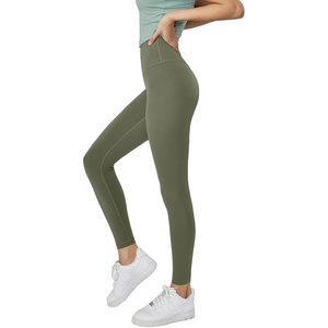 Leggings de sport pour femmes à haute élasticité et taille haute, solides, extensibles dans les quatre sens, modelant le corps, pour la salle de sport, nouvelle arrivée, directement de l'usine - Product Image 2